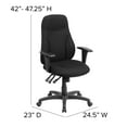 thumbnail image 6 of Flash Furniture High Back Black Fabric Multifunction Swivel Ergonomic Task Office Chair with Adjustable Arms, 6 of 12