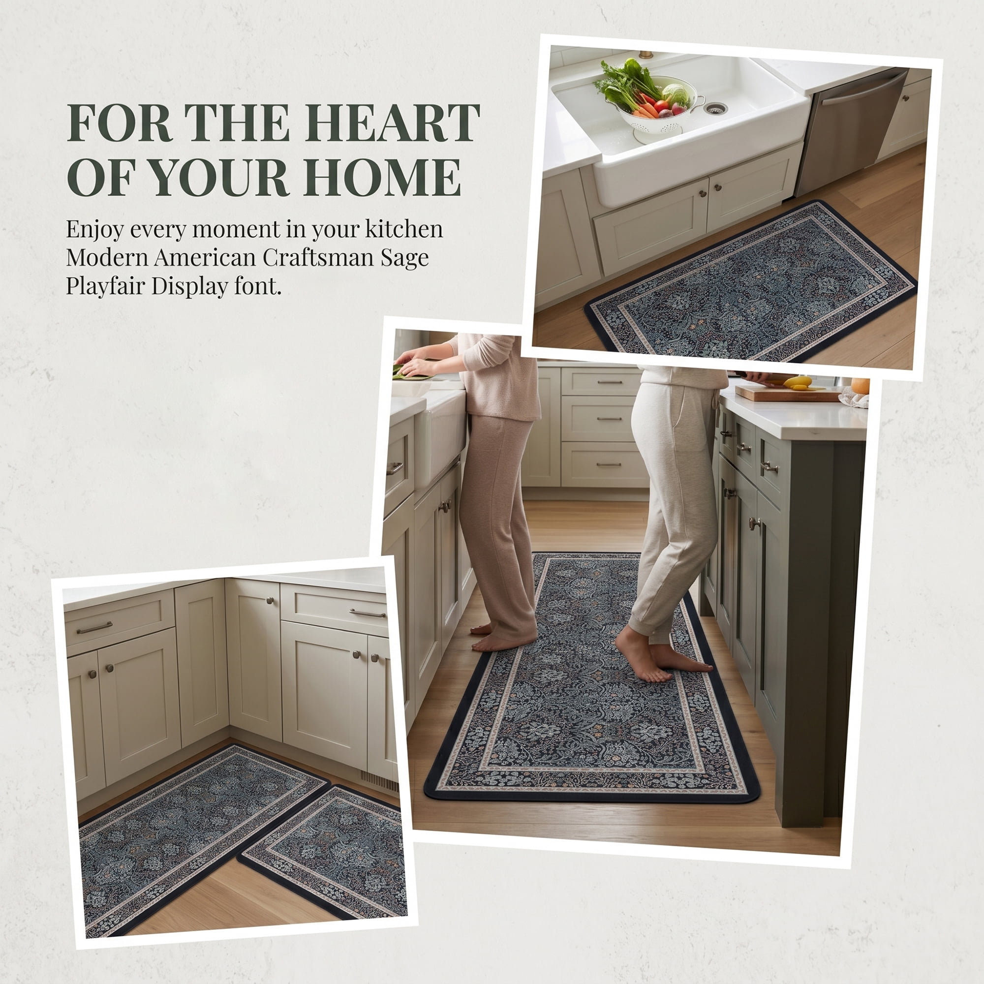 Unique Bargains 2Pcs Washable Non-Slip Absorbent Runner Rug Set Brown 24" x 16" 47" x 16"