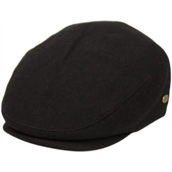 Men's Contemporary Winter Wool Newsboy Ivy Hat, Small-Medium, Black-Quilted