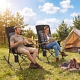 thumbnail image 5 of SUNSPIRE 2-Pack Folding Rocking Camping Chairs, Oversized Outdoor Rocker with High Back, Hard Armrests, Carry Bag, 400 lb Capacity Black Gray, 5 of 8