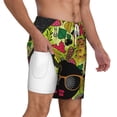 thumbnail image 2 of Kdxio Black Head Woman With Mushroom Hair Print Men'S Swim Trunks With Compression Liner 7 Inch Inseam Quick Dry Swim Shorts, 2 of 7
