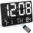thumbnail image 1 of Digital Wall Clock Display Alarm Clock With Wireless Remote Control Led Wall Clock With Date And Te, 1 of 5
