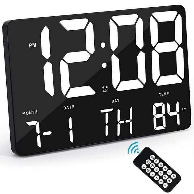 Digital Wall Clock Display Alarm Clock With Wireless Remote Control Led Wall Clock With Date And Te