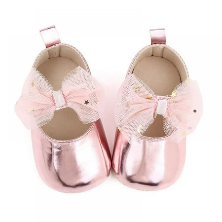 

RETAP Spring Baby Girls Breathable Mesh Bowknot Flats Princess Shoes Toddler Soft Soled Walking Shoes