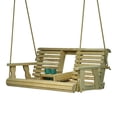 thumbnail image 1 of Porchgate Amish Heavy Duty 800 Lb Rollback Console Treated Porch Swing with Hanging Ropes (Unfinished), 1 of 4