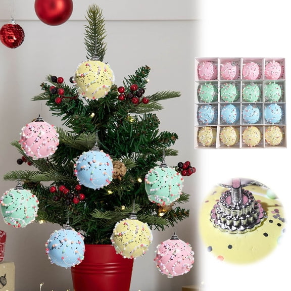 Ltvvegg 16 Pcs 2.36" Candy Land Christmas Ornaments Decoration,Hanging Candy Cane Crafts for Xmas Tree Decor Ideal for Xmas Weddings Home Party