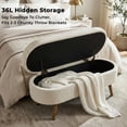 thumbnail image 5 of EHANCIS 43.5" Storage Ottoman Bench, Linen Upholstered End of Bed Bench, Entryway Seating for Bedroom Living Room Window, Holds 300 lbs, Beige, 5 of 6