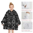 thumbnail image 6 of Math Equations Algebra Symbols Black Pattern Blanket Hoodies for Kids 6-13YR Oversize Wearable Blanket Hoodies for Boys Girls Teens, 6 of 7