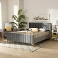thumbnail image 7 of Baxton Studio Grey Fabric Upholstered and Gold Finished Full Size Platform Bed, 7 of 7