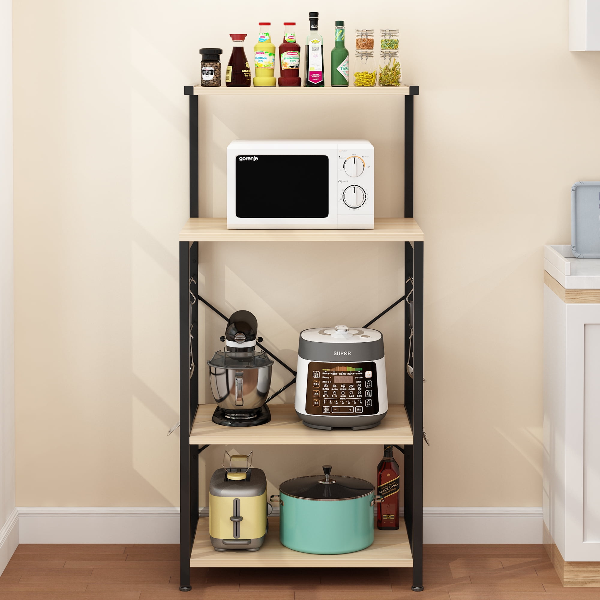 Kratos Multipurpose Kitchen Storage Rack Shelf with 4 Shelves- Acacia – A10  SHOP