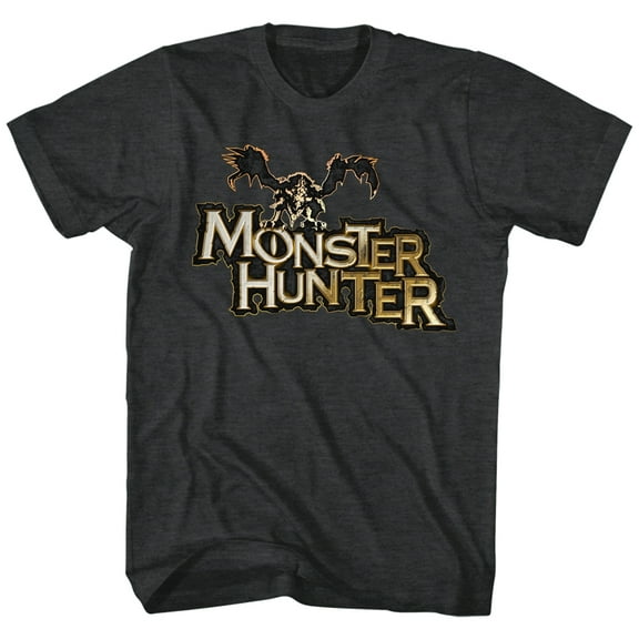 Monster Hunter Logo Black Heather Adult T-Shirt