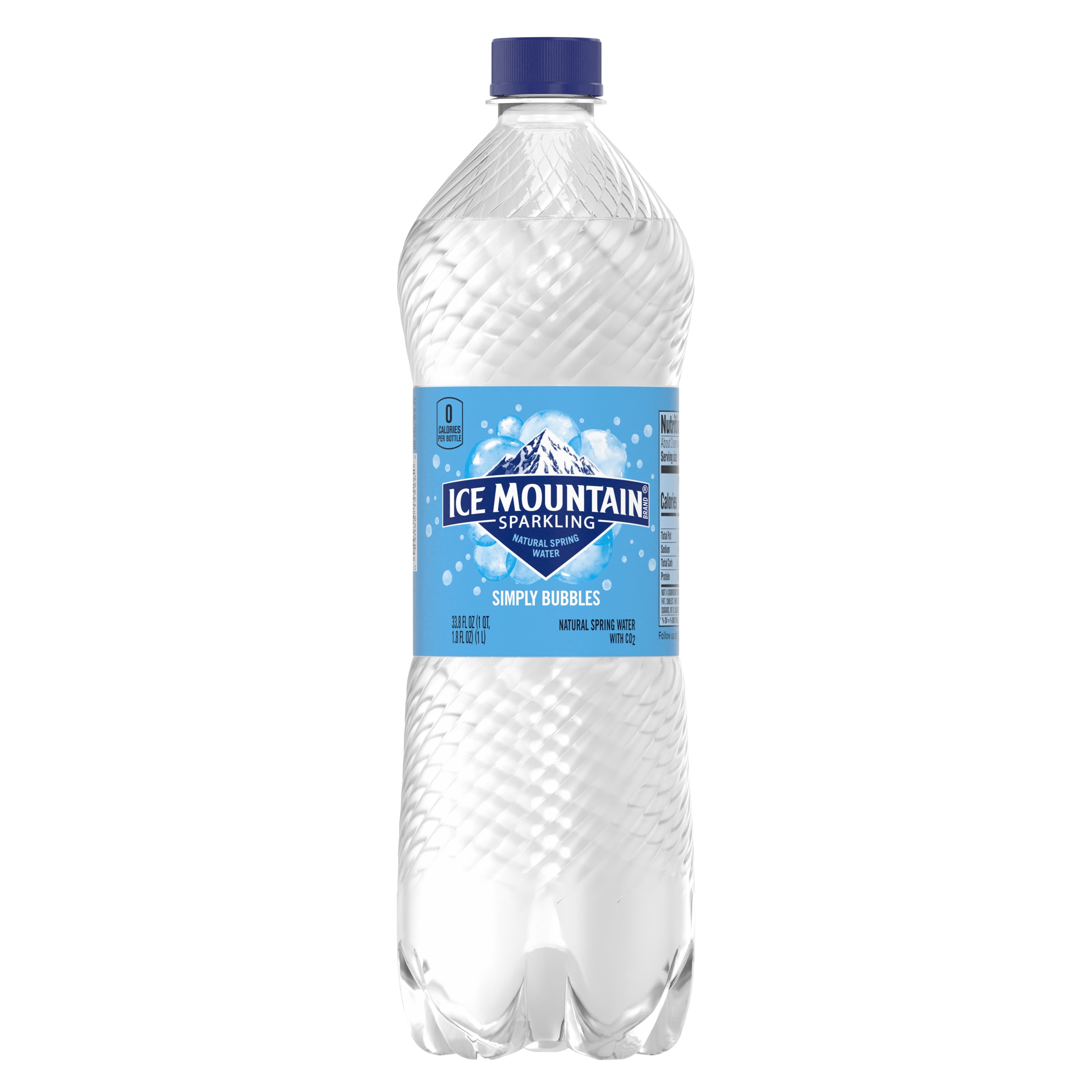 Ice Mountain Sparkling Water, Simply Bubbles, 33.8 oz. Bottle Walmart
