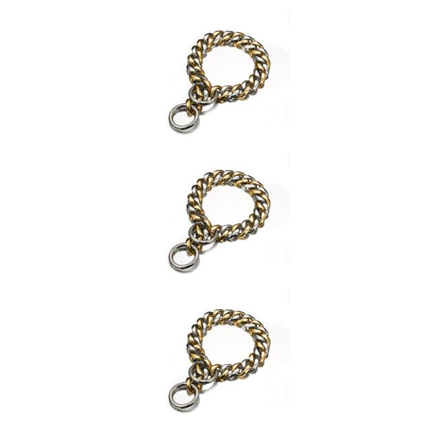 Greeniant fácil de usar para un cómodo y práctico collar de cadena de acero para perros Collares para perros Collar para perros Oro + Plata 22 Type1 NO1
