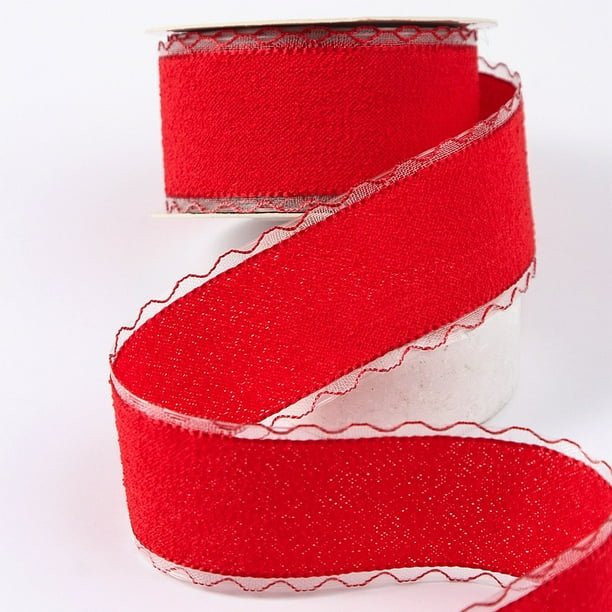 XmhyTop-A Cinta de tela plisada roja, 4 cm de ancho x 9 yardas de largo, adorno decorativo de poliéster para manualidades y regalos
