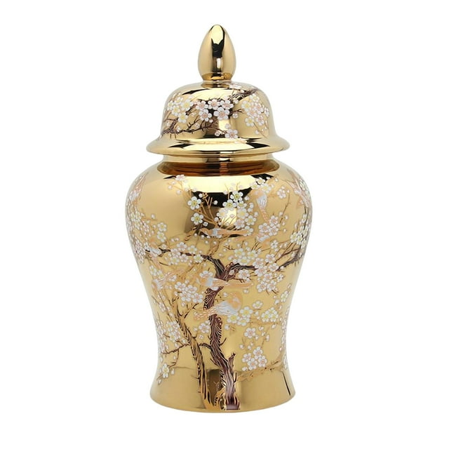 GUOOL Modern Ginger Jar with Lid Storage Crafts Decorative Collectable Porcelain Jar