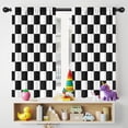 thumbnail image 5 of Blackout Kids Curtains,Black and White Checkered Pattern Childrens Insulated Curtains Set Of 2,Bedroom Essentials,Toddler Room Decor 42"x54", 5 of 5