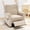Brown, variant on 35" Swivel Rocking Cozy Oversized Sofa Chair, Modern Single Sofa with Chenille Fabric, Upholstered Recliner Sofa Chair with Adjustable Positions for home leisure spaces, White