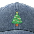 thumbnail image 2 of DALIX Xmas Holidays Christmas Tree Ball Cap Embroidered Hat in Washed Navy Blue, 2 of 7
