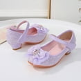 thumbnail image 4 of Quealent Girls Mary Jane Dress Shoes Rhinestones Bows Flower Girl Wedding Princess Low Heels Toddler Little Kids Pump Shoes Purple for Size 1.5, 4 of 7
