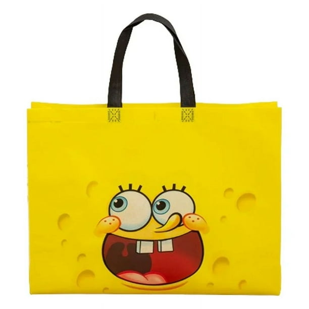 Bolso de mano de Bob Esponja para mujer, bolsa de regalo de dibujos animados de Anime, reutilizable, plegable, ecológica, gran capacidad, almacenamiento