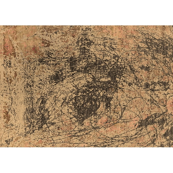 Ahgly Company Indoor Rectangle Oriental Brown Industrial Area Rugs, 4' x 6'
