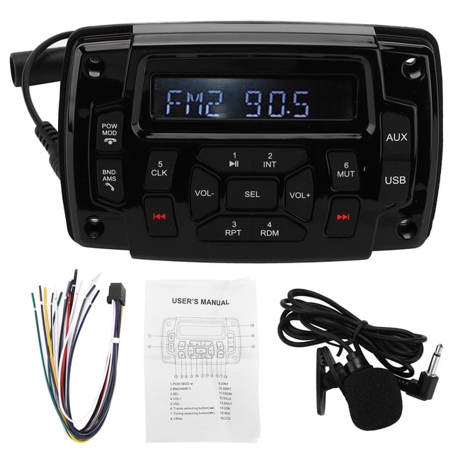 Reproductor MP3 Bluetooth, sistema de sonido con Radio USB, resistente al agua IP66, para baño, barco, yate, coche, motocicleta Jadeshay A