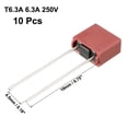 thumbnail image 2 of 10Pcs DIP Mounted Miniature Square Slow Blow Micro Fuse T6.3A 6.3A 250V Red, 2 of 4