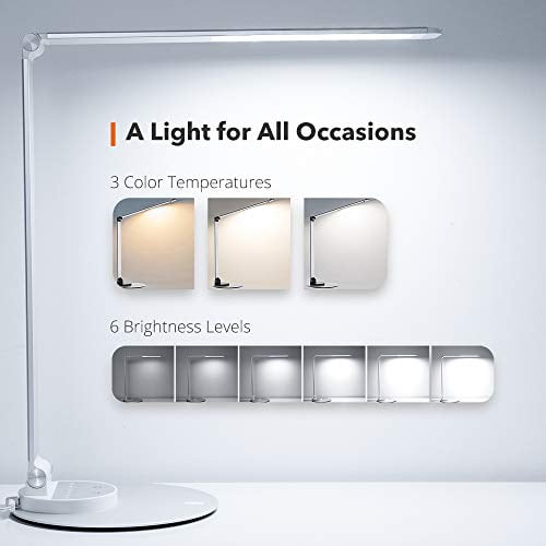 قف فن الخط الإصدار  TaoTronics DL22 Lamp Aluminum Alloy Dimmable LED Desk Lamp 3 Color Modes  (OPEN BOX) LED32_W - Walmart.com