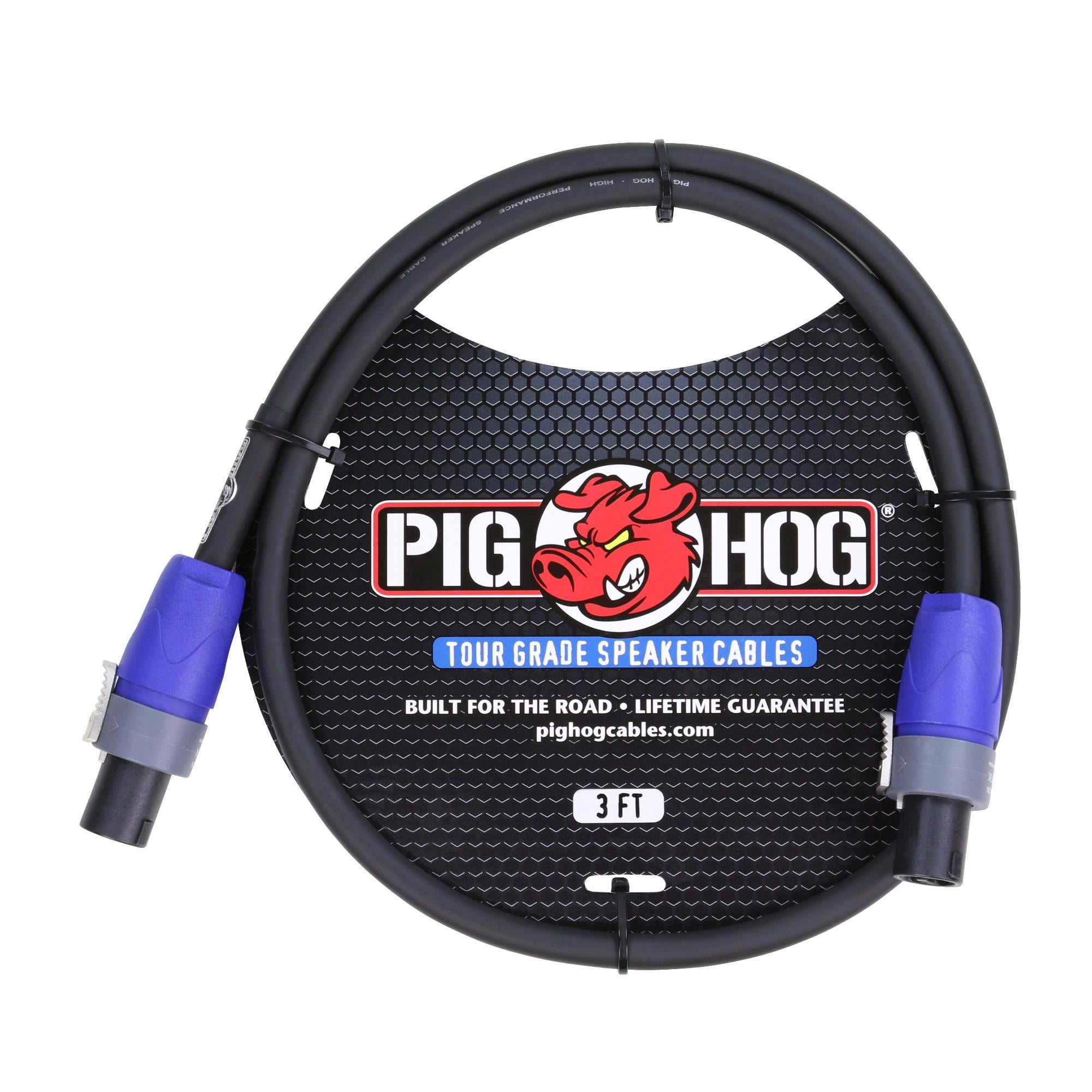 Pig Hog Speaker Cable, 3' 14 Gauge Wire, Spkon to Spkon