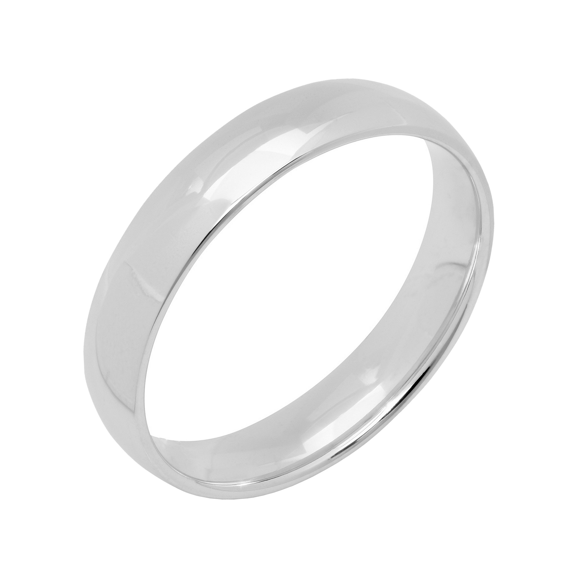 Unisex 14kt White Gold High-Polished Wedding Ring, 4mm