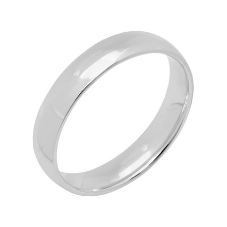 Unisex 14kt White Gold High-Polished Wedding Ring, 4mm