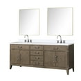 thumbnail image 2 of Laurel 80 in W Grey Oak Double Vanity, Cultured Marble Top, Faucet Set, & 36 in Mirrors, 2 of 6