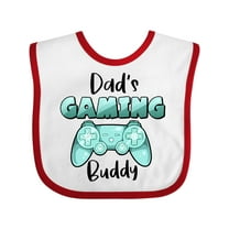 Inktastic Dad's Gaming Buddy Aqua Controller Boys or Girls Baby Bib