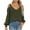 Army Green, variant on Annhoo V Neck Sweaters for Women Cold Shoulder Long Sleeve Cable Knitted Tops Fall Casual Going out Shirts