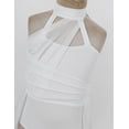 thumbnail image 7 of Kaerm Kids Girls Lyrical Contemporary Dance Dress Ballet Dance Dress Mesh Color Block Leotard Ivory 6, 7 of 7