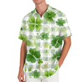 thumbnail image 2 of Domuza Mens St Patricks Day Shirt Casual Irish Green Shamrock Clover T Shirts Summer Fashion Short Sleeve Button Down Lapel Tops Light Green XL, 2 of 4