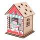 thumbnail image 4 of Cabaña linda de la casa de la Navidad de la forma con el hombre de nieve de los ornamentos colgantes del árbol de navidad de DIY de la luz de las velas, 4 of 10