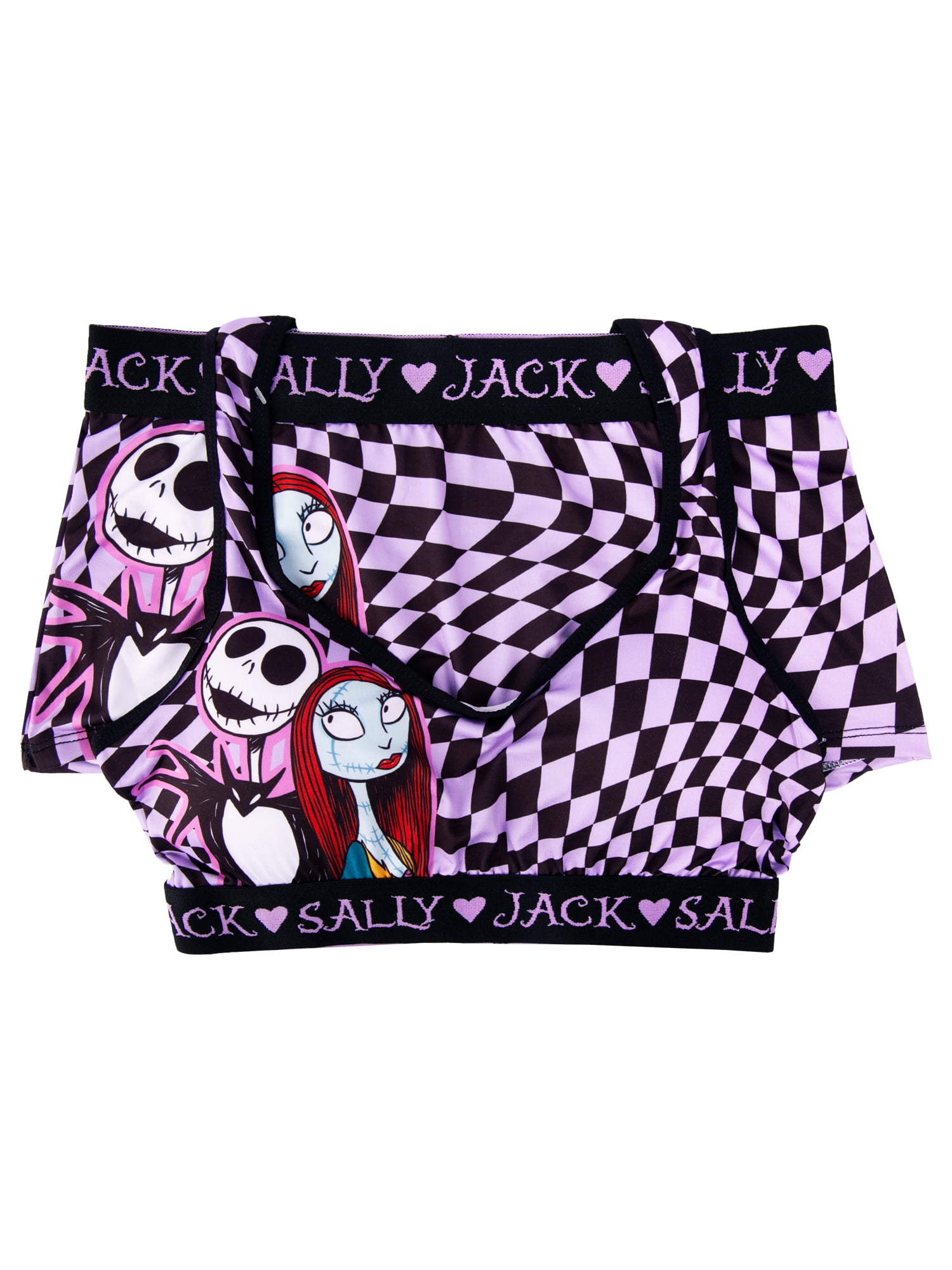 Nightmare Before Christmas Woman's and Juniors Racerback Bra & Boyshort Underwear set, 2-Pack, Size S-XL