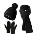 thumbnail image 2 of Winter Beanie Hat Scarf Gloves, Warm Fleece Knit Hats Touch Screen Gloves Neck Scarf Set Winter Gifts for Unisex Adult Christmas Gift, 2 of 3