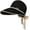 Black, variant on Women Beach Sun Visor Hats Wide Brim Packable Summer Straw Hat Ponytail UPF 50+ Sun Protection