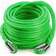 Winch Rope Extension, 3/8'' x 92ft Synthetic Winch Extension Rope, 26,500 Lbs Winch Extension Line for Off Road Vehicle ATV UTV SUV Jeep(Green)