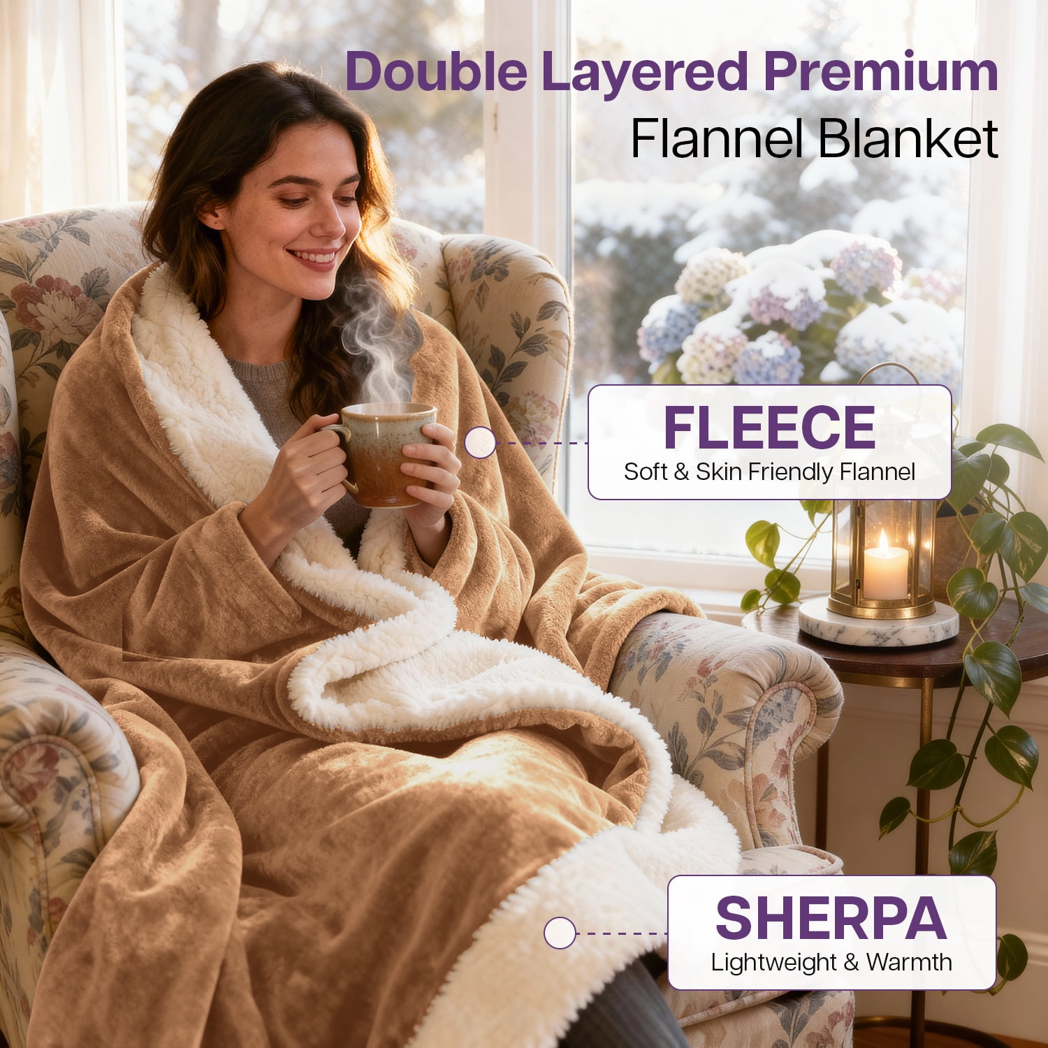 IR Imperial Rooms Wholesale Sherpa Fleece Blankets 12-Packs Warm & Soft Plush Washable Lightweight Cozy for Charity & Gift Camel Twin Size