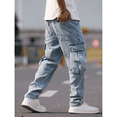thumbnail image 5 of Mrmall Mens Regular Fit Jeans Straight Leg Casual Mid Rise Cargo Denim Jeans, 5 of 6