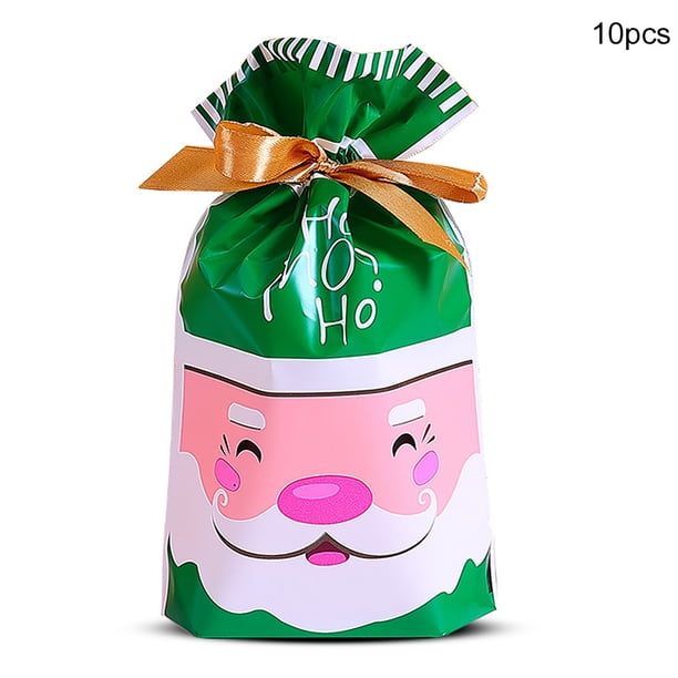 Bolsas con cordón estampadas navideñas Empaquetado de regalo de fiesta Presenta Envoltura de paquetes de juguete Decoración de bolsas vacías FleinngHoz JD709735752