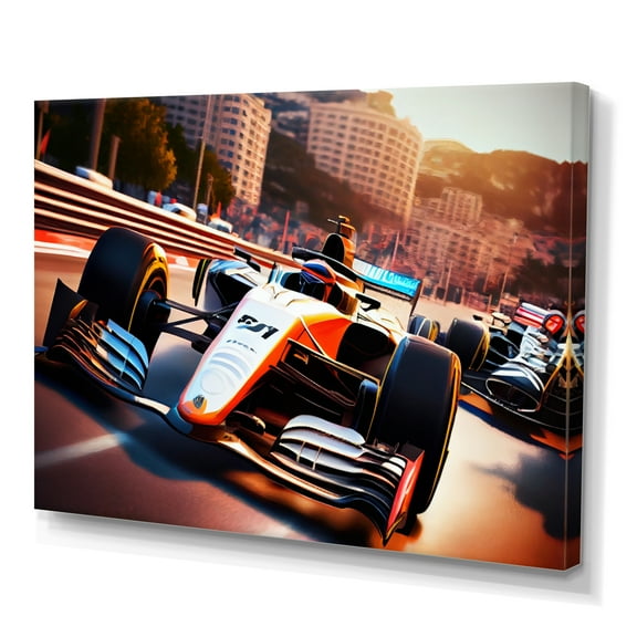 Designart Racing car in Monaco GP XI Canvas Wall Art