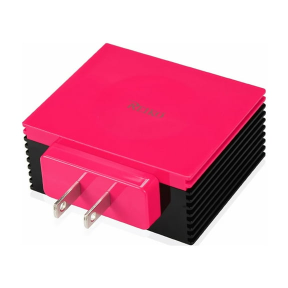 Reiko 4 AMP Four Ports Portable Travel Station Charger in Hot Pink