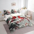 thumbnail image 3 of Feelyou Red Winter Robin Twin Bedding Sets 7-Piece, Kawaii Christmas Bird Bedding Comforter Set, Teens Kids Boys Girls Reversible Sheet Sets, Luxury Bedroom Decor, 3 of 7