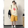 thumbnail image 4 of Conjunto de camisetas y pantalones cortos para hombre, de algodón blanco, para entrenamiento, ropa de verano, conjuntos para hombre, ropa juvenil emo, oferta, conjunto holgado de 2 piezas, 4 of 4