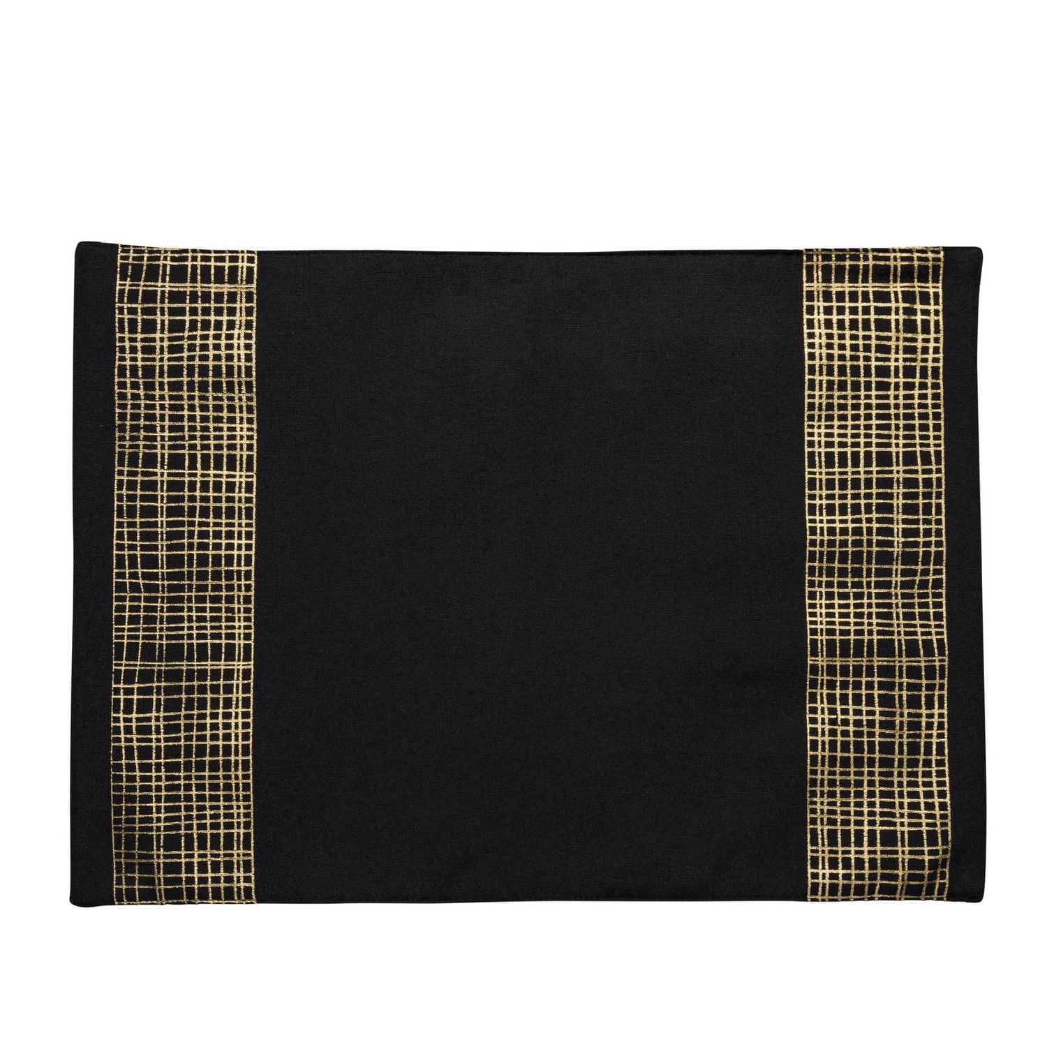 Set de table à motifs croisés noir et or Thyme & Table textiles de cuisine