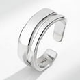 thumbnail image 2 of SS DESIGNS Adjustable Multi-Line Ring for Women, 925 Sterling Silver Fashion Thumb & Index Finger Ring, Open Band Minimalist Stackable Jewelry, 2 of 7